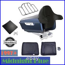 Midnight Blue Rushmore King Tour Pack Pak Luggage Trunk For Harley Touring 97+
