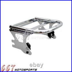 Motorcycle Two-up 2-Up Tour Pak Pack Mount Luggage Rack For Harley Touring 97-08