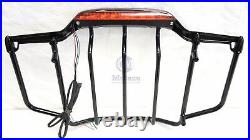 Mutazu Black Air Wing Luggage Rack with built in LED Lights for Harley Tour Paks