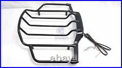 Mutazu Black Air Wing Luggage Rack with built in LED Lights for Harley Tour Paks