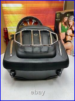 OEM CVO Harley Touring Premium Leather Tour Pack Pak Backrest Speakers Liners