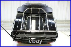 OEM Harley 95-20 Touring Ultra Tour Pack Pak Backrest & Rack Vivid Black Speaker
