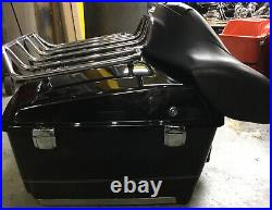 OEM Harley Tour Pak Pack Luggage Box 2009-2013 Vivid Black With Silver Pinstripes