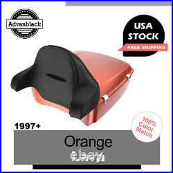 Orange Lava King Tour Pak Pack Luggage Fits for 1997+ Harley Street Road Glide
