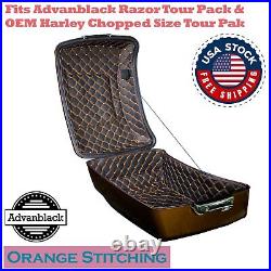 Orange Stitch Tour Pack Liner For Advanblack Razor/ Harley OEM Chopped Tour Pak