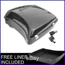 Painted Chopped Luggage Trunk + Latches For Harley Tour Pak Touring 14-20 Black