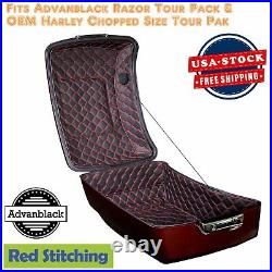 Red Stitching Tour Pack Liner For Advanblack Razor/ Harley OEM Chopped Tour Pak