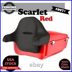 SCARLET RED Advanblack Rushmore King Tour Pak Pack Pad Fits 97+ Harley/Softail