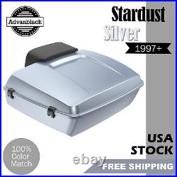STARDUST SILVER Rushmore Chopped Tour Pack Pak Fits 97+ Harley Touring/Softail