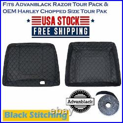 Tour Pack Liner Black Stitching Fits Advanblack Razor/ OEM Chopped Size Tour Pak