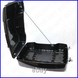 Unpainted Black For Harley Touring Tour Pak Pack Trunk with Lock 1997-2008