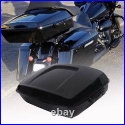Vivid Black Chopped Pack Trunk &Base Plate Fit For Harley Tour Pak Touring 14-21