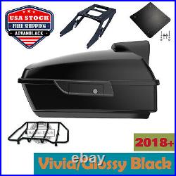 Vivid Black Chopped Tour Pak Pack Trunk Luggage For Harley Lower Rider ST 2018+