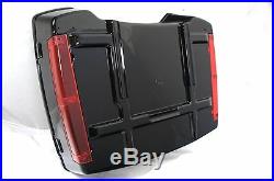 Vivid Black Chopped fits Harley Davidson HD Tour Pak Trunk Pack with Red reflector