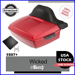 WICKED RED For 97+ Harley/Softail Advanblack Rushmore King Tour Pak Pack Pad