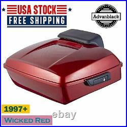 Wicked Red Chopped Tour Pack Pak Luggage Trunk For 2018 Harley Davidson Touring